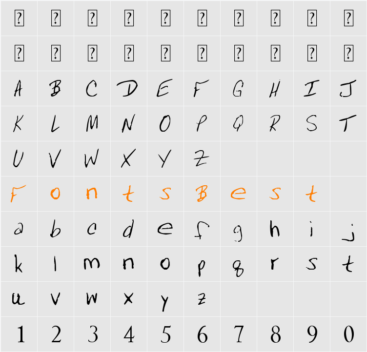 MRFBOOM Character Map