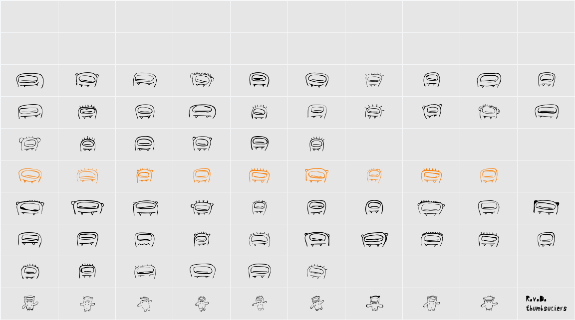 RvD_THUMBSUCKERS Character Map