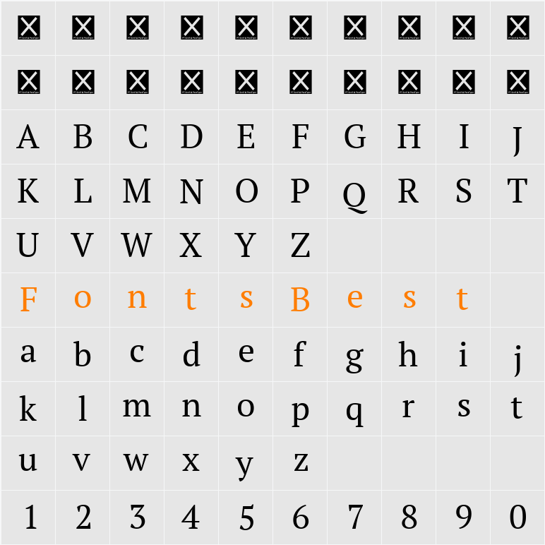 PT Serif Character Map