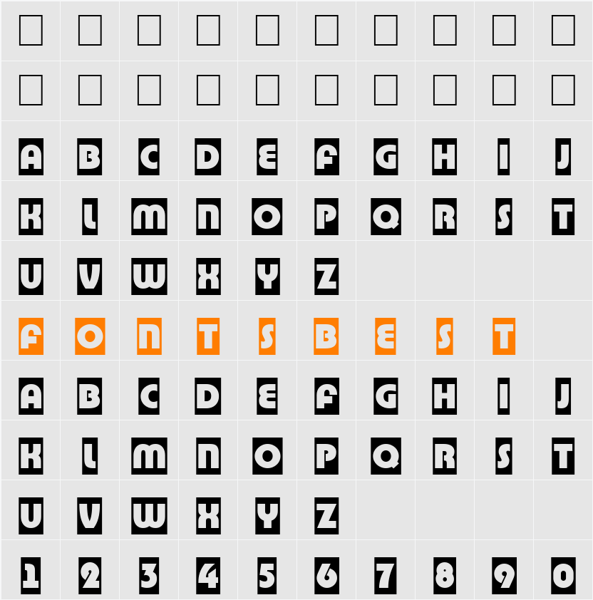 a_BighausTitulCm Character Map