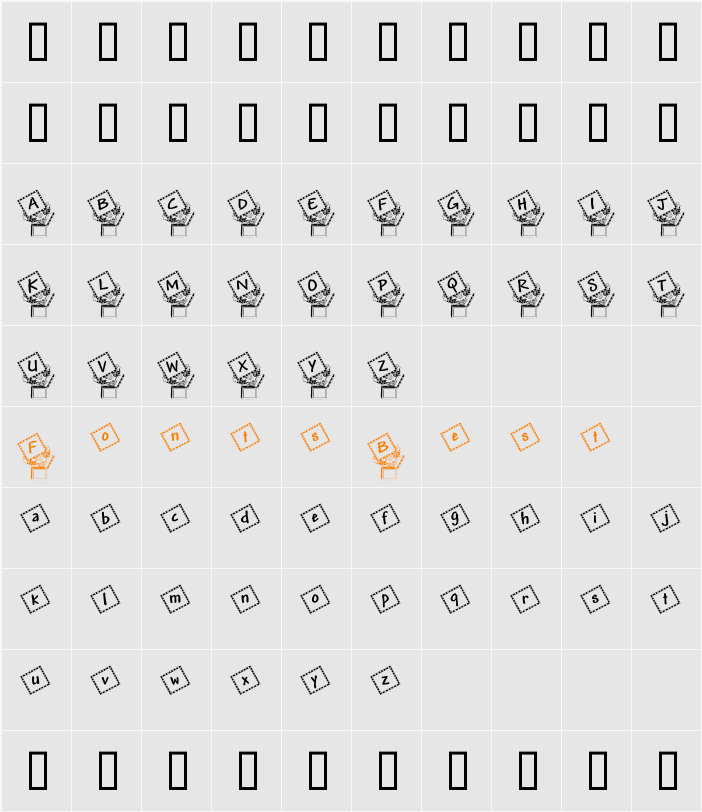 JNKJIB Character Map