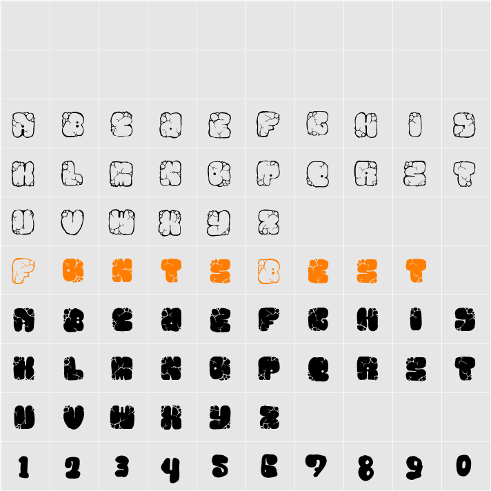 MAWNS rock Character Map