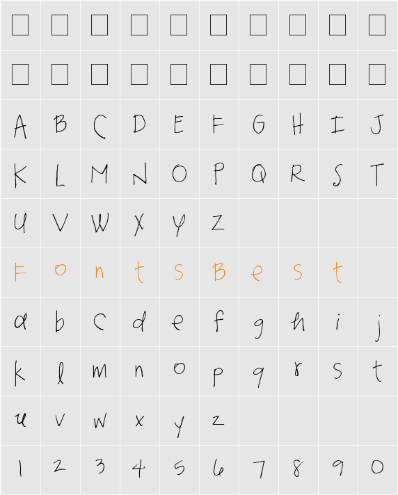 FB Sprinkles Character Map