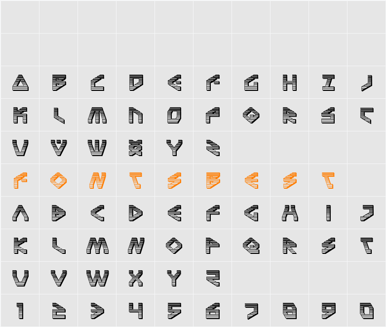 Terra Firma Chrome Character Map