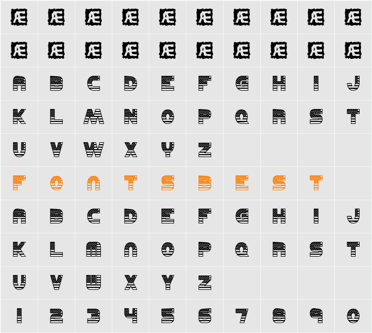 UNITED (BRK) Character Map