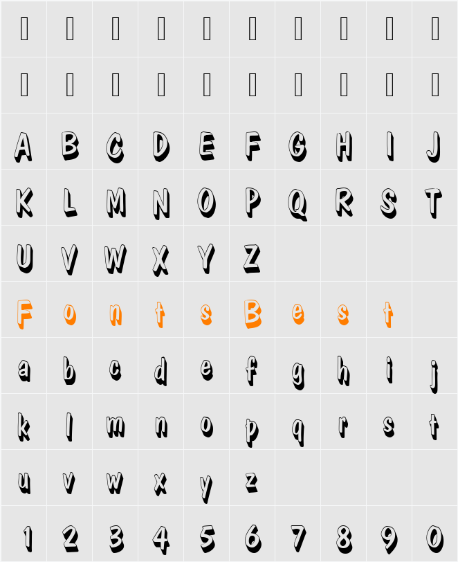 DomCasualDRegSh1 Character Map