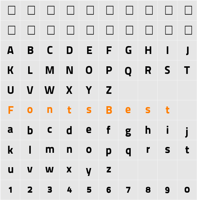 Thaitillium improved 999 Character Map