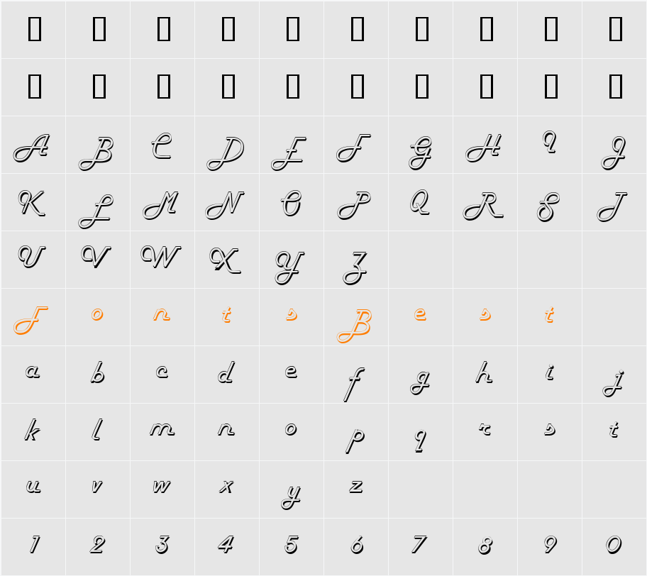 HarlonDB Character Map