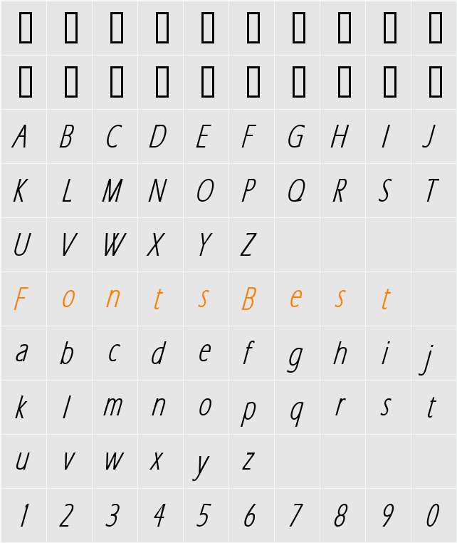 Eric Lite Character Map
