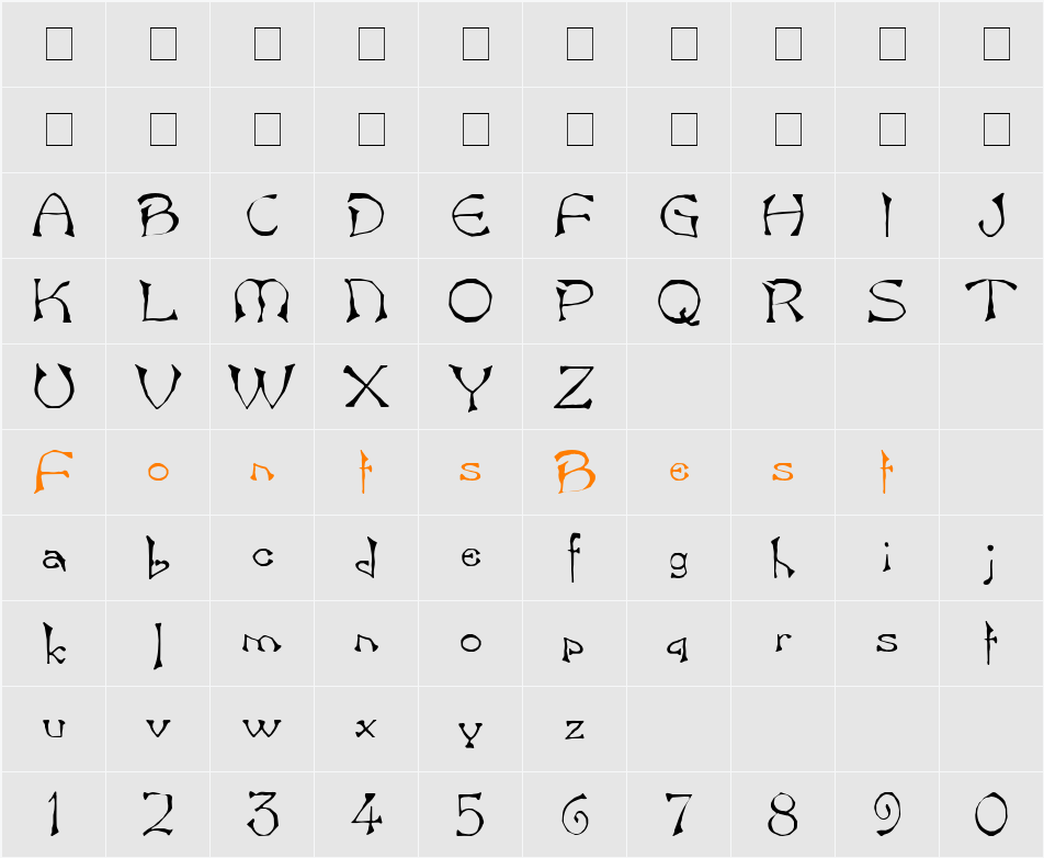633-CAI978 Character Map