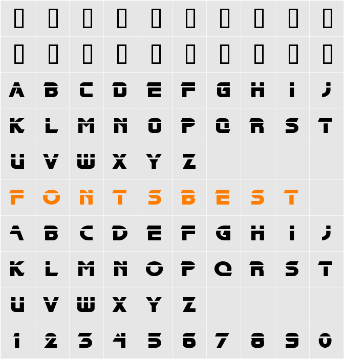 BladeCutThru Character Map