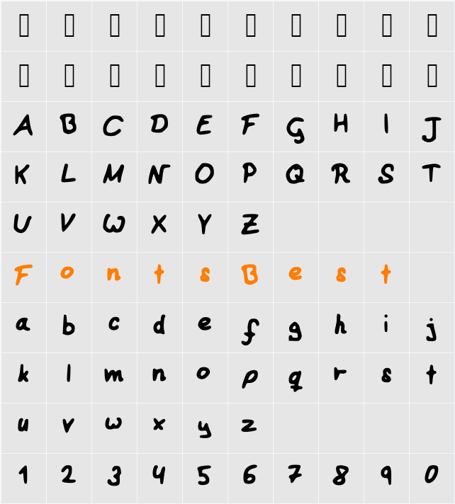 ReinerStandard Character Map