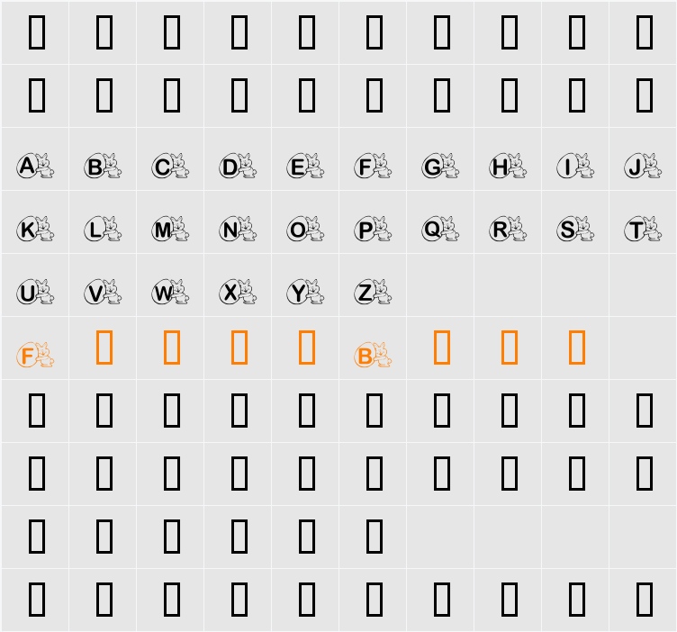 KR Mr. Bunny Character Map