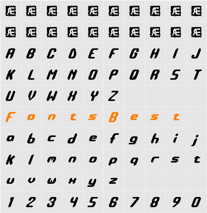 Detonate (BRK) Character Map
