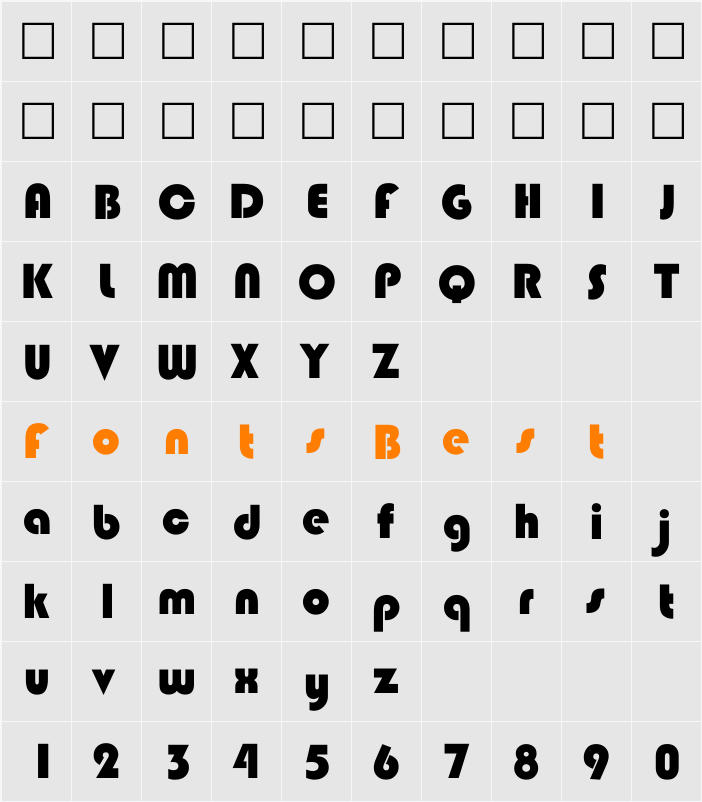 Bongo Black Character Map