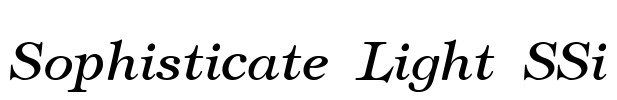 Sophisticate Light SSi Font Image