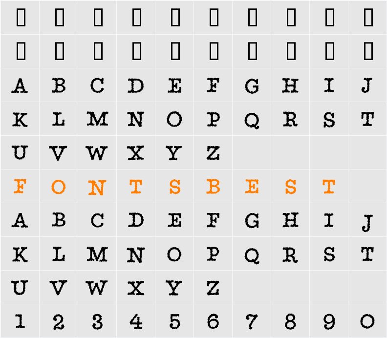StaticITC TT Character Map