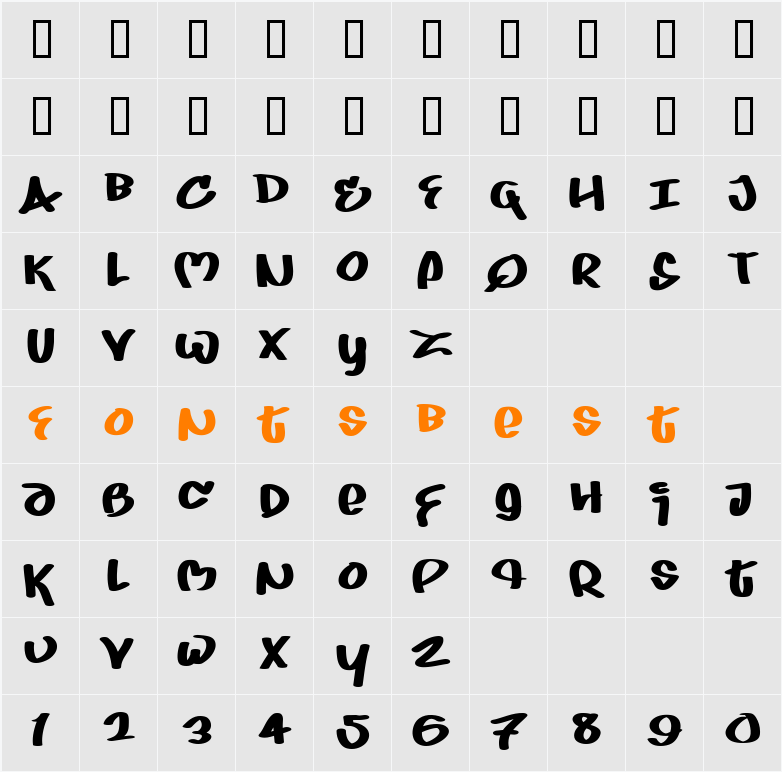Juice Character Map