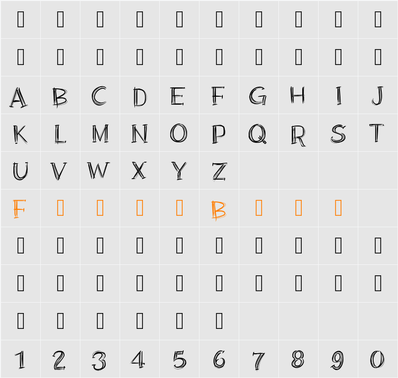 PWScratched2 Character Map