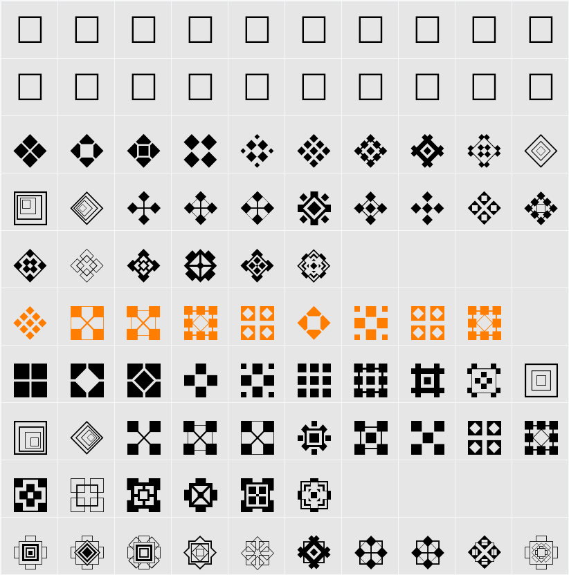 Square Things 2 Character Map
