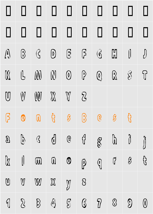 XRaytid Character Map
