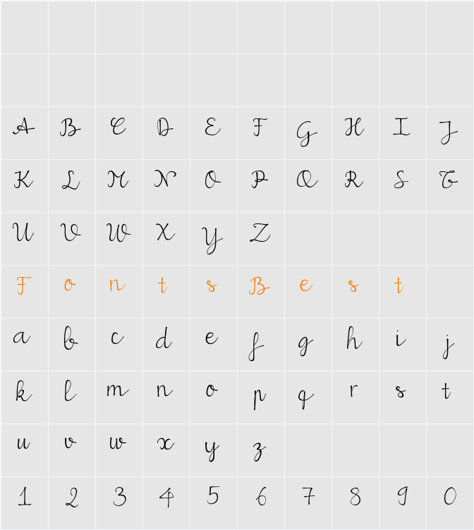 MiuScript Character Map