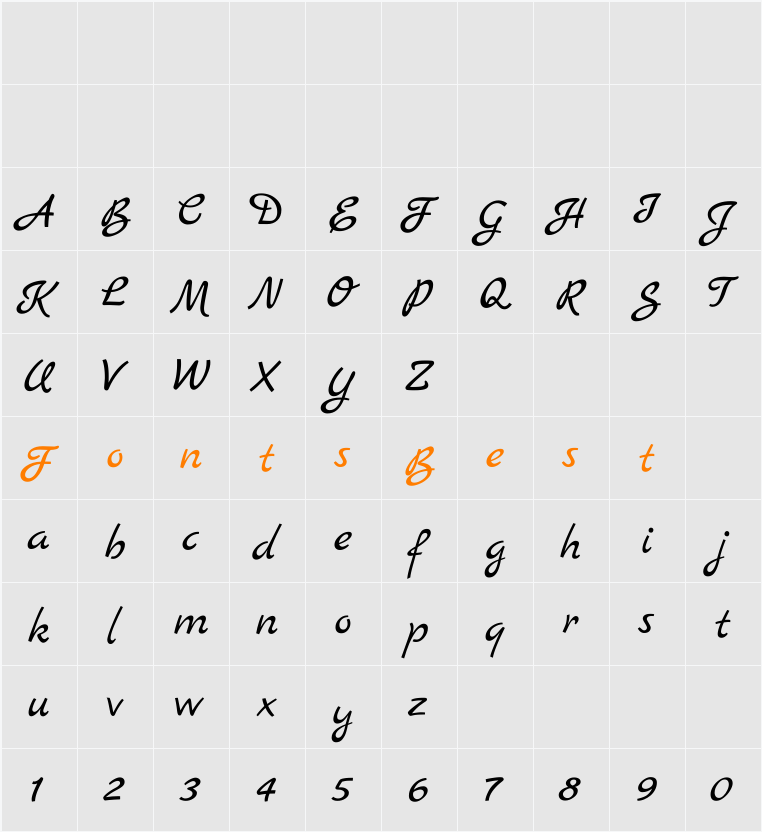 Marck Script Character Map