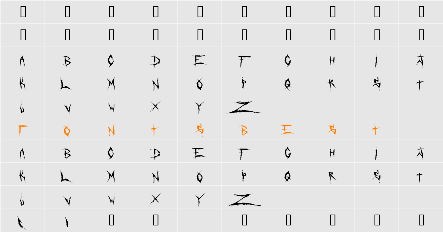 DeadBitch Character Map