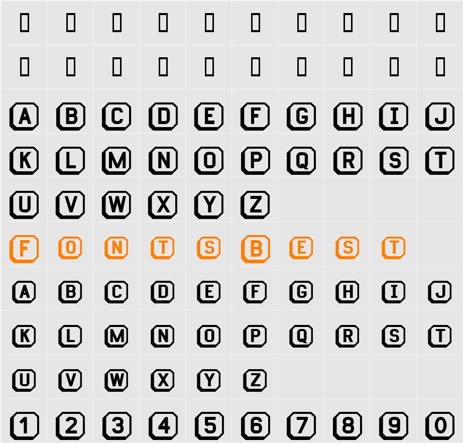 KeyboardUltraBold Character Map