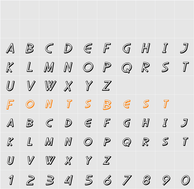 SF Diego Sans Shaded Character Map