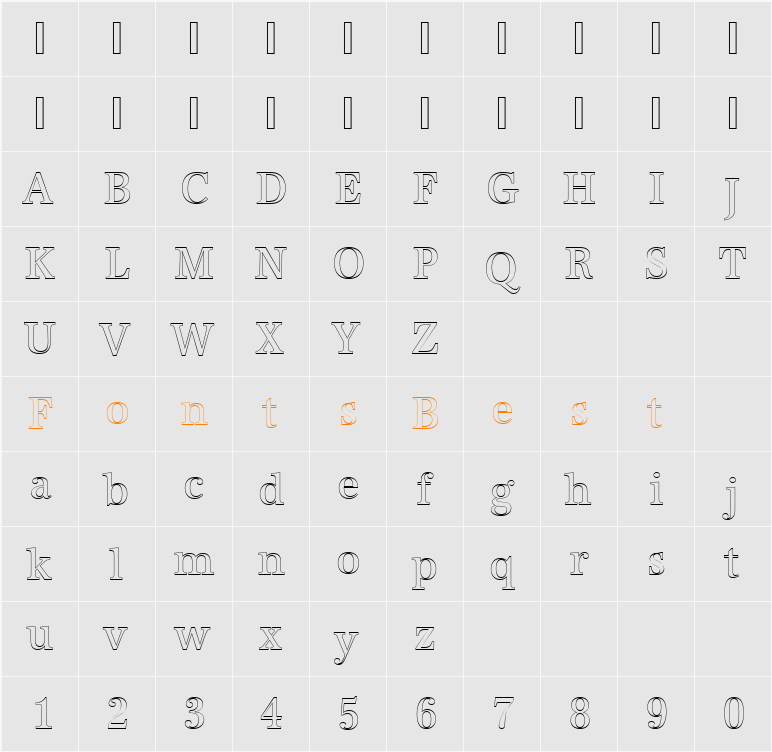 URWAntiquaTRegConOu1 Character Map