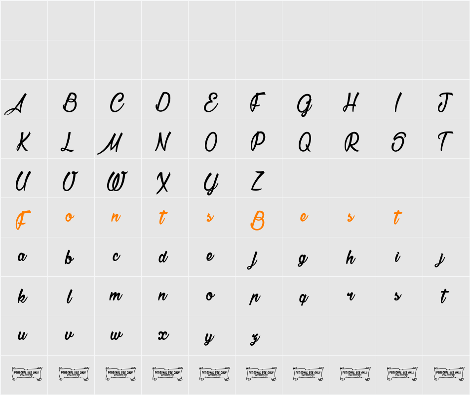 La Cithare Character Map