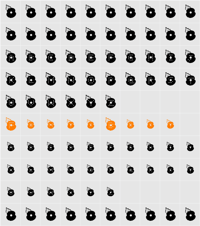 LEST WE FORGET Character Map