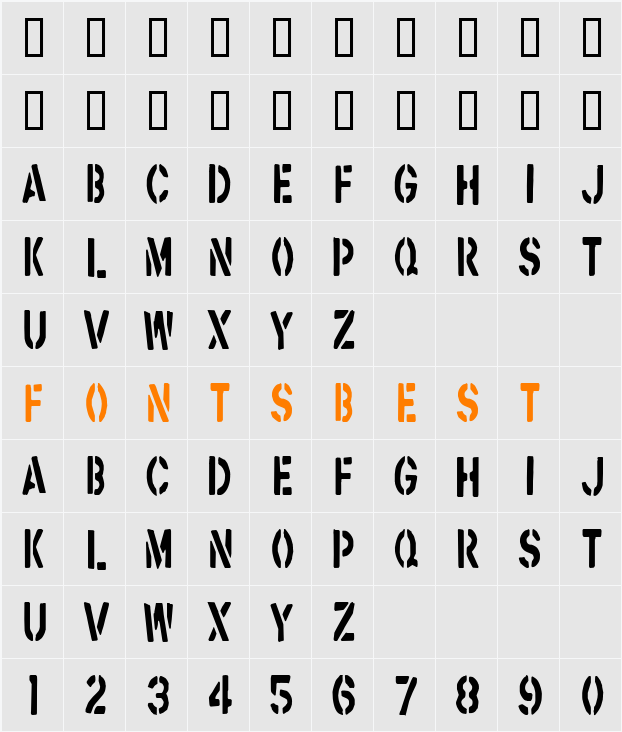 Foot Locker Character Map