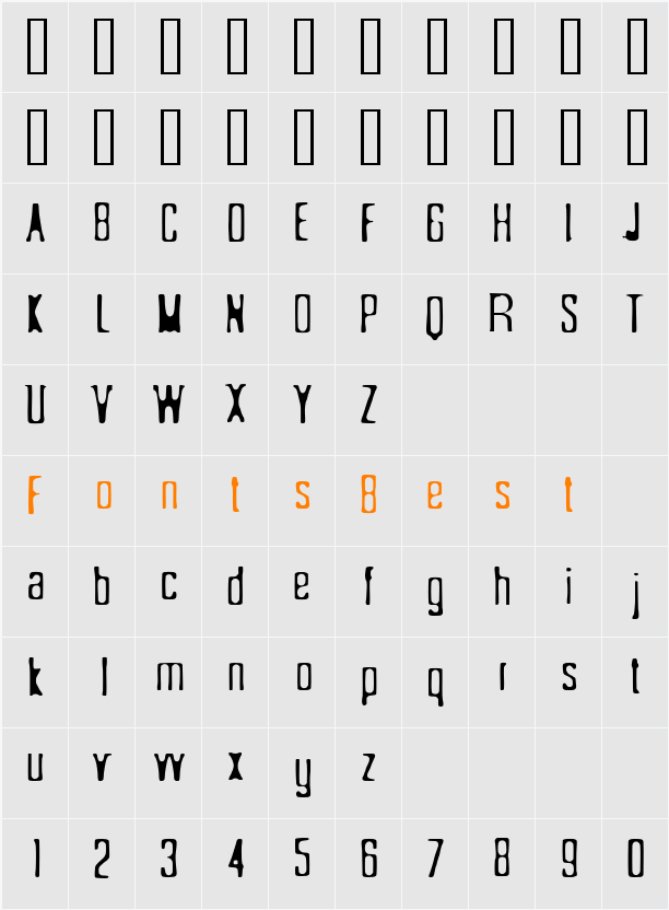 Sönderfistad Character Map
