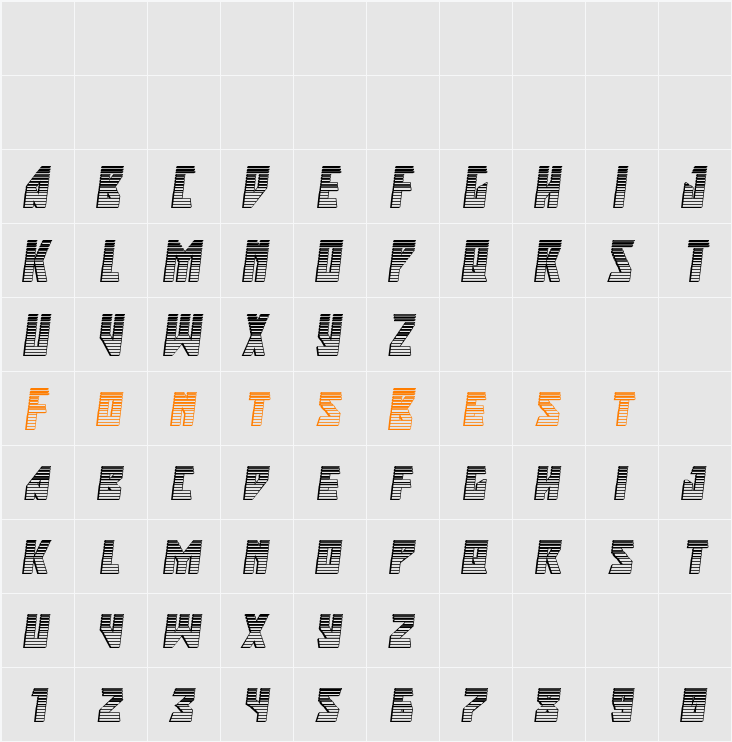 Major Force Chrome Italic Character Map