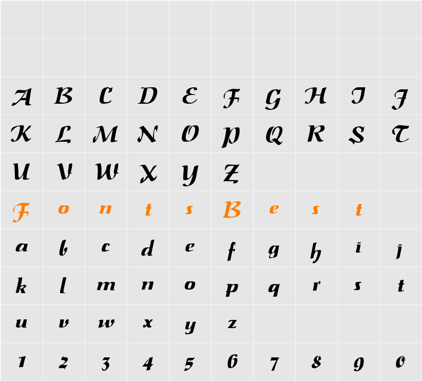 Saltino Character Map