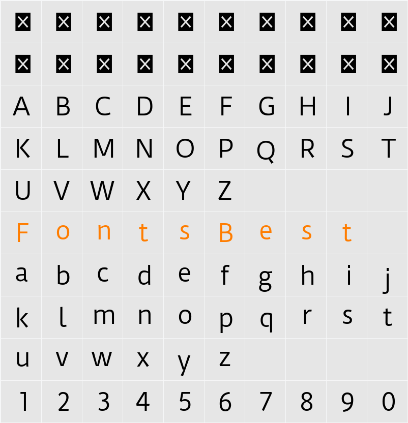 Duru Sans Character Map