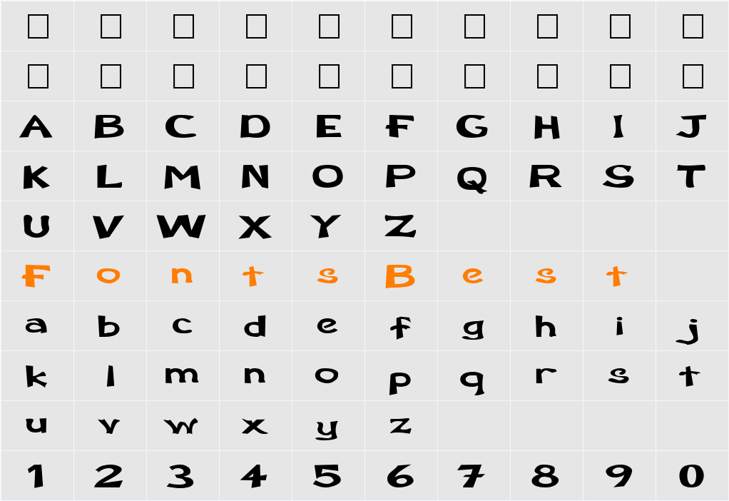 FZ BASIC 12  EX Character Map