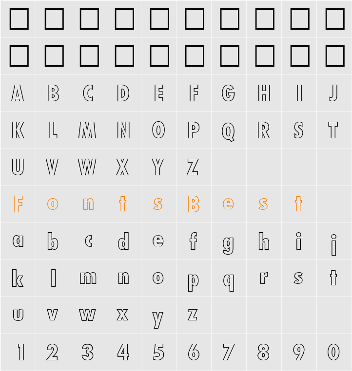 FunctionCondTwoOutExtrabold DB Character Map
