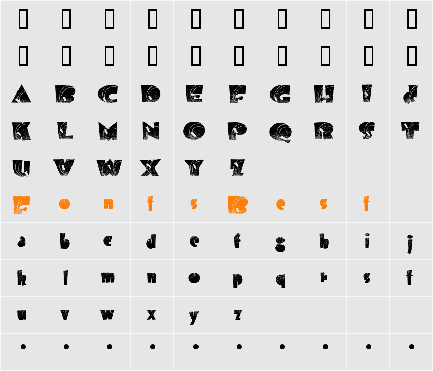 BoldDisplay19412K Character Map