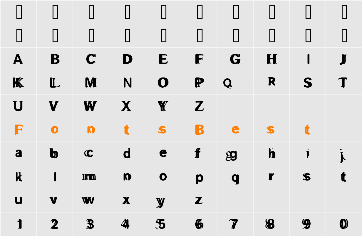 GrossAkzidentFucked Character Map