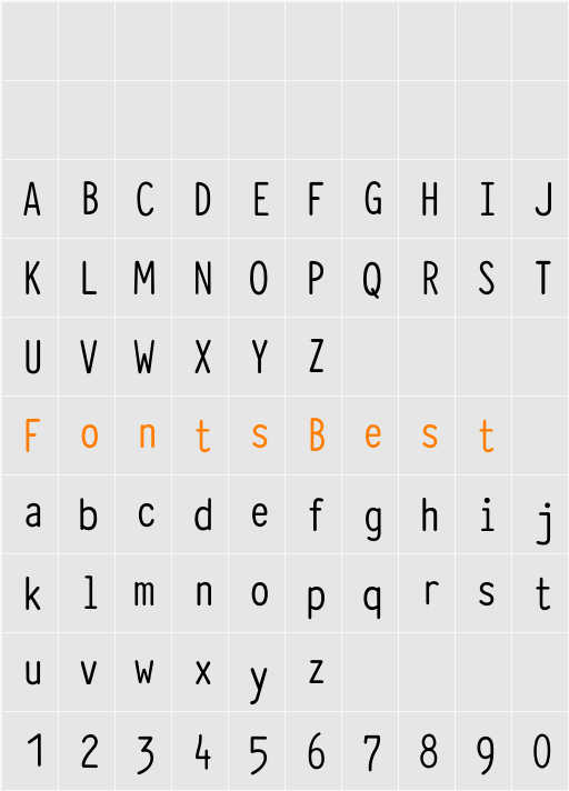 Typewriter_Condensed Character Map
