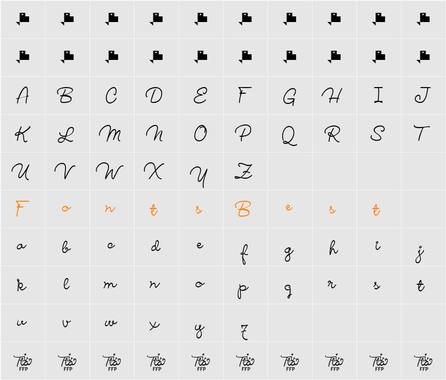 Lucemita Character Map