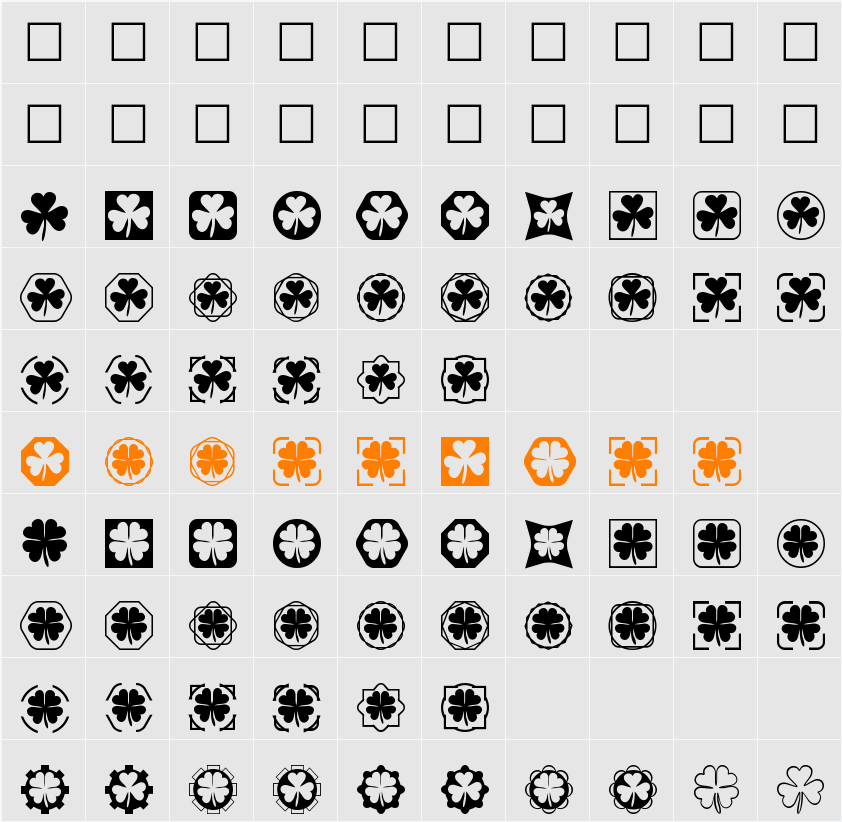 Clover Things Character Map