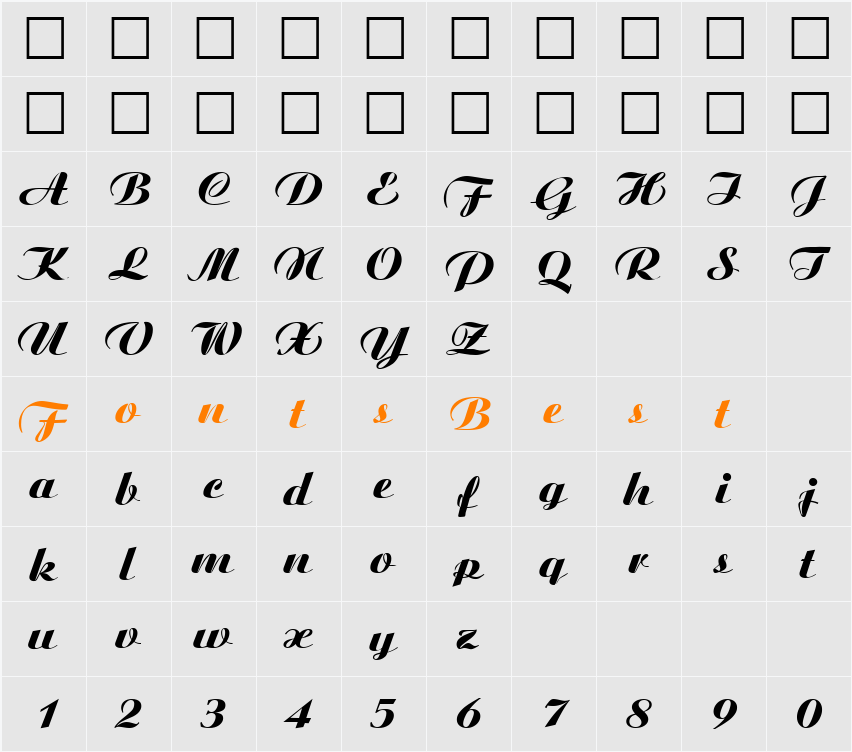 Boyarsky Character Map