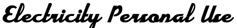 Electricity Personal Use Font Image