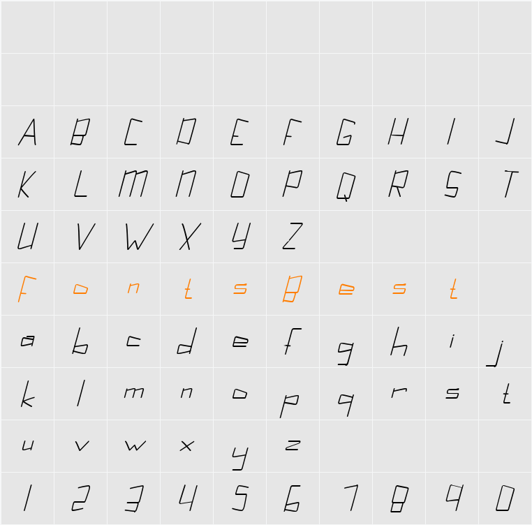 Kuppel Character Map