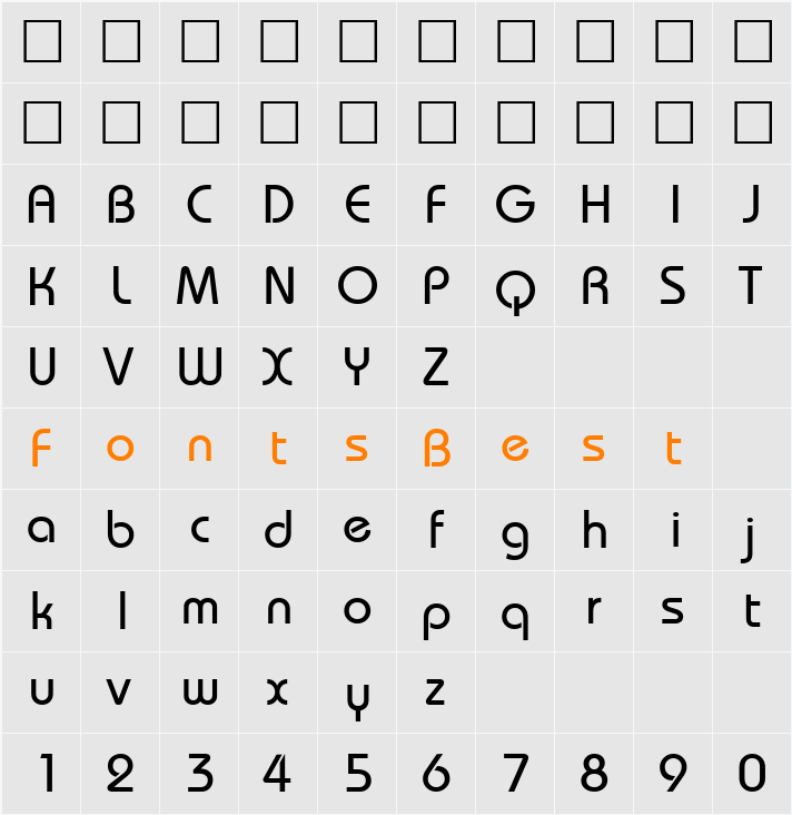BordeauxMedium Character Map