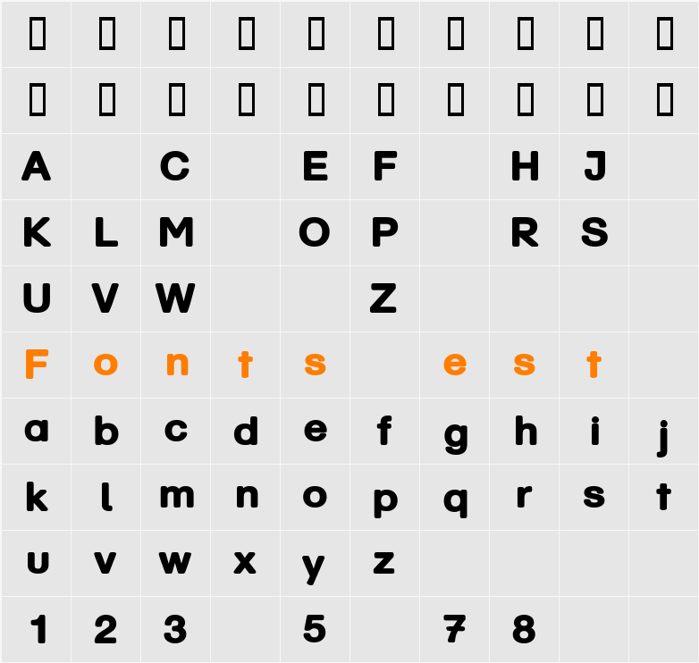 Südfett Character Map